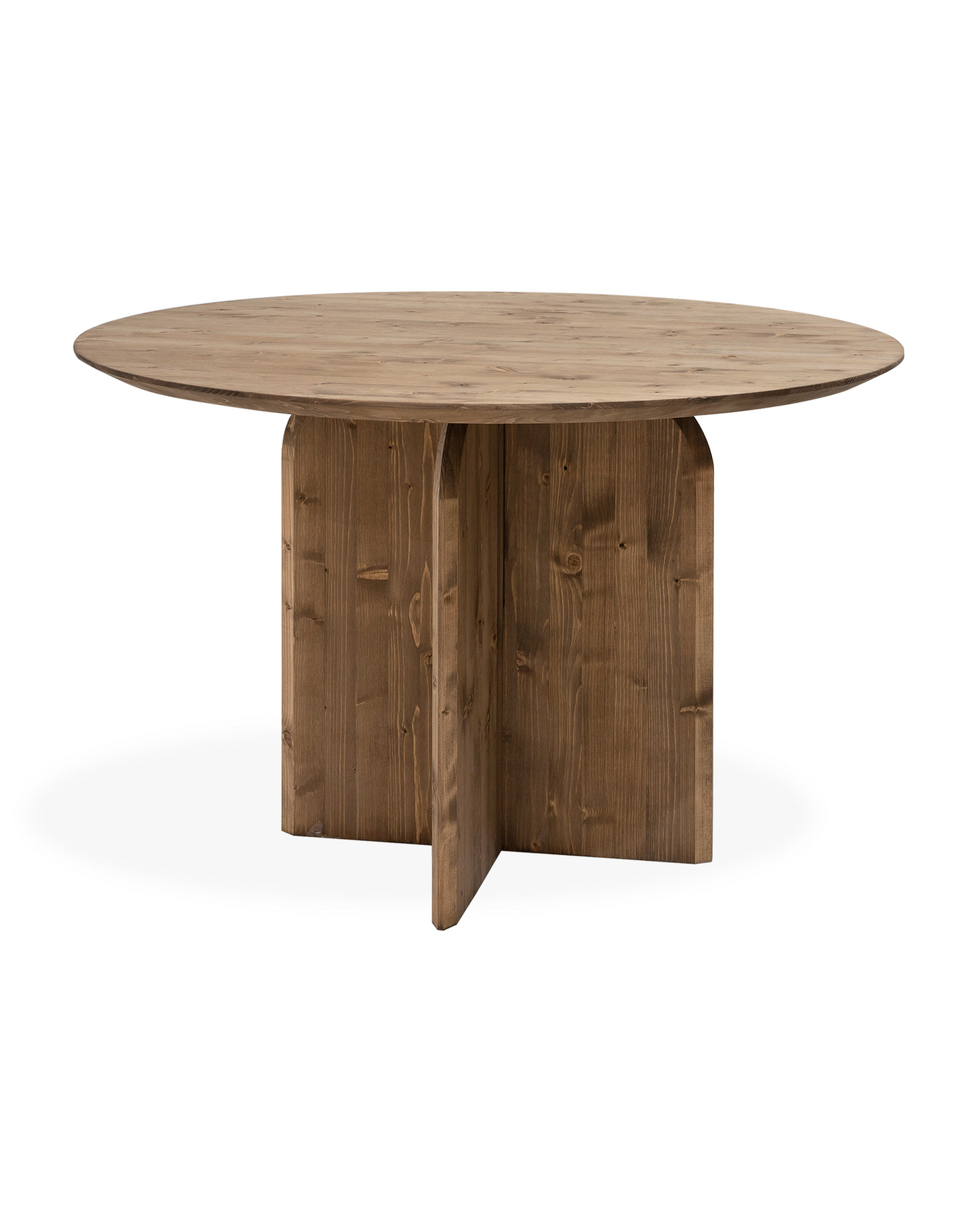 Table à Manger Ronde Japandi en Bois de Sapin Marron 110x75,2cm – Bloom