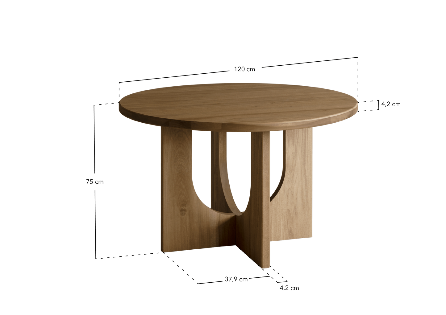 Table à Manger Ronde Japandi en Microciment 120x75cm – Lua