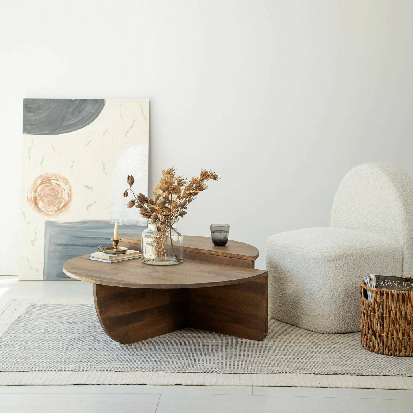 Table Basse Japandi en bois beige 90x60 cm – Azim