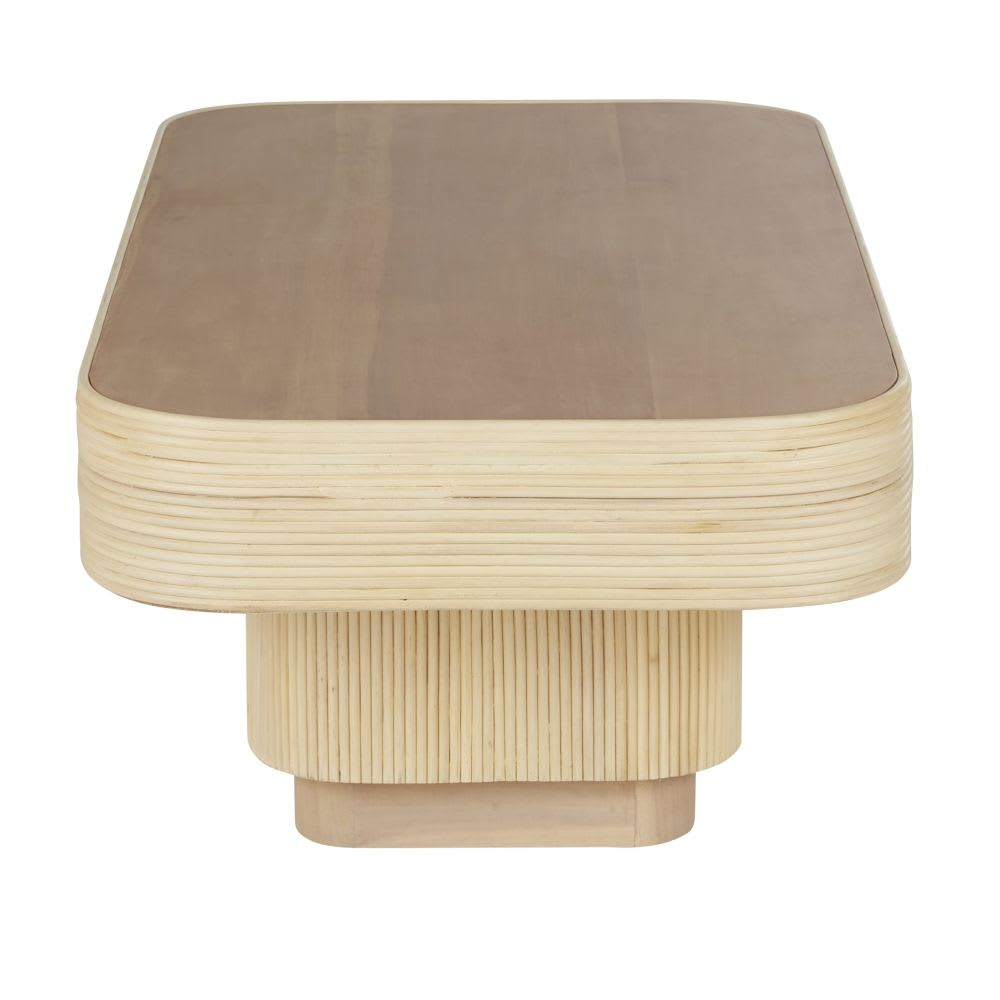 Table Basse Japandi en bois de mahogany et calamus L135 – Viro