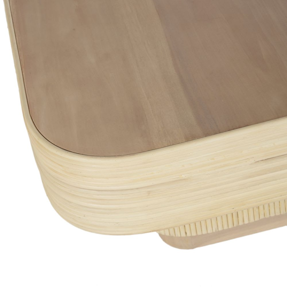 Table Basse Japandi en bois de mahogany et calamus L135 – Viro