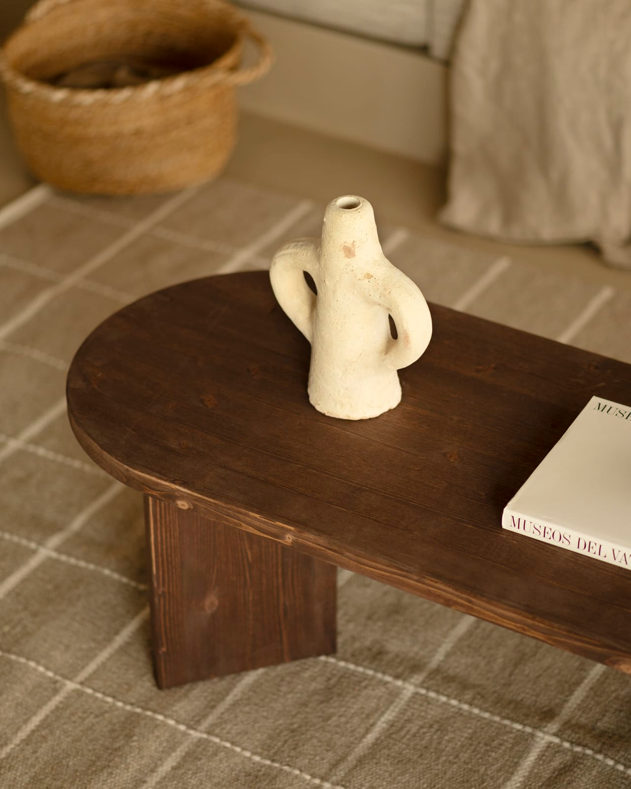 Table Basse Japandi en bois de sapin marron 120x40 cm – Osaka