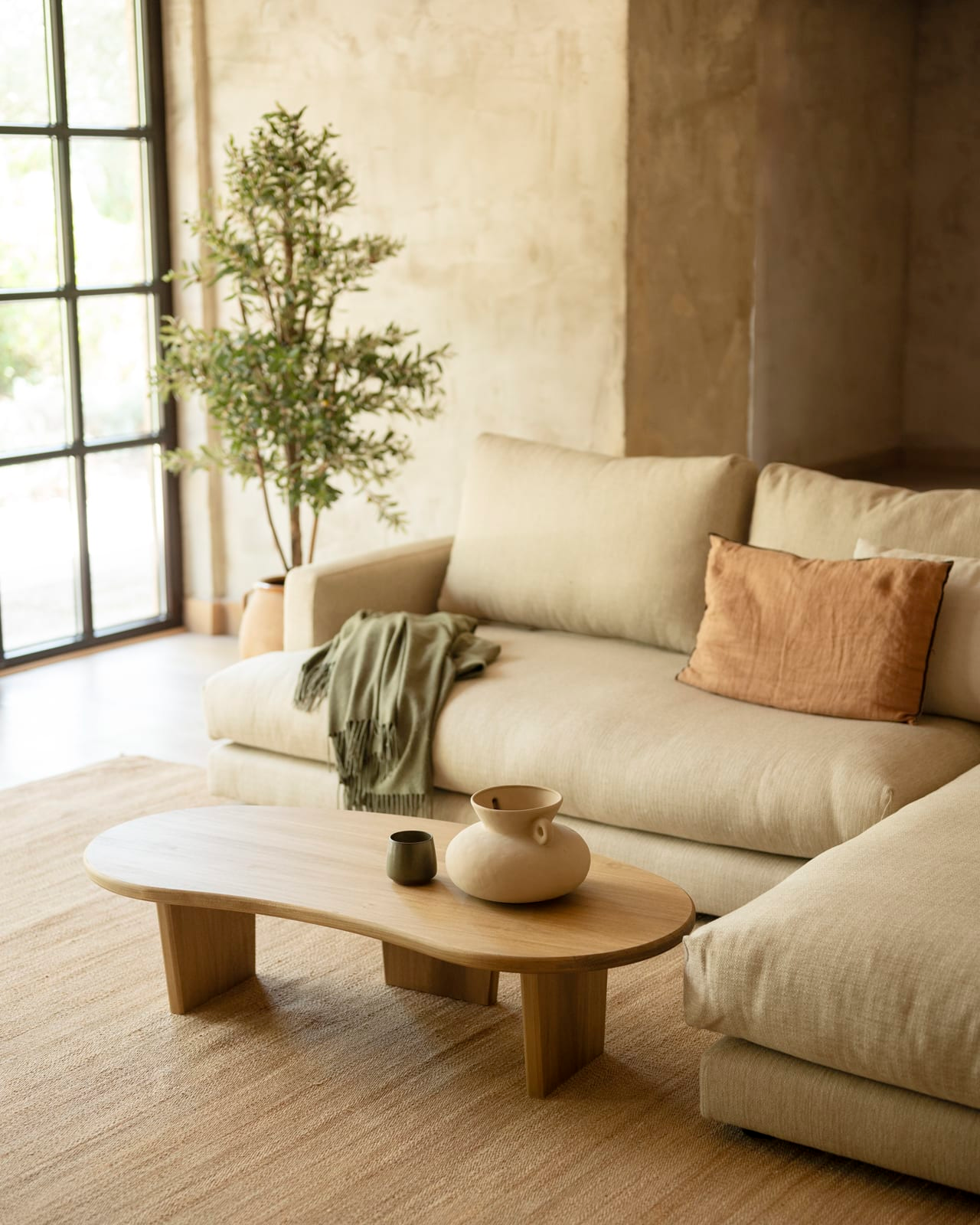 Table Basse Bois Japandi trois pieds 120 cm – Bimba