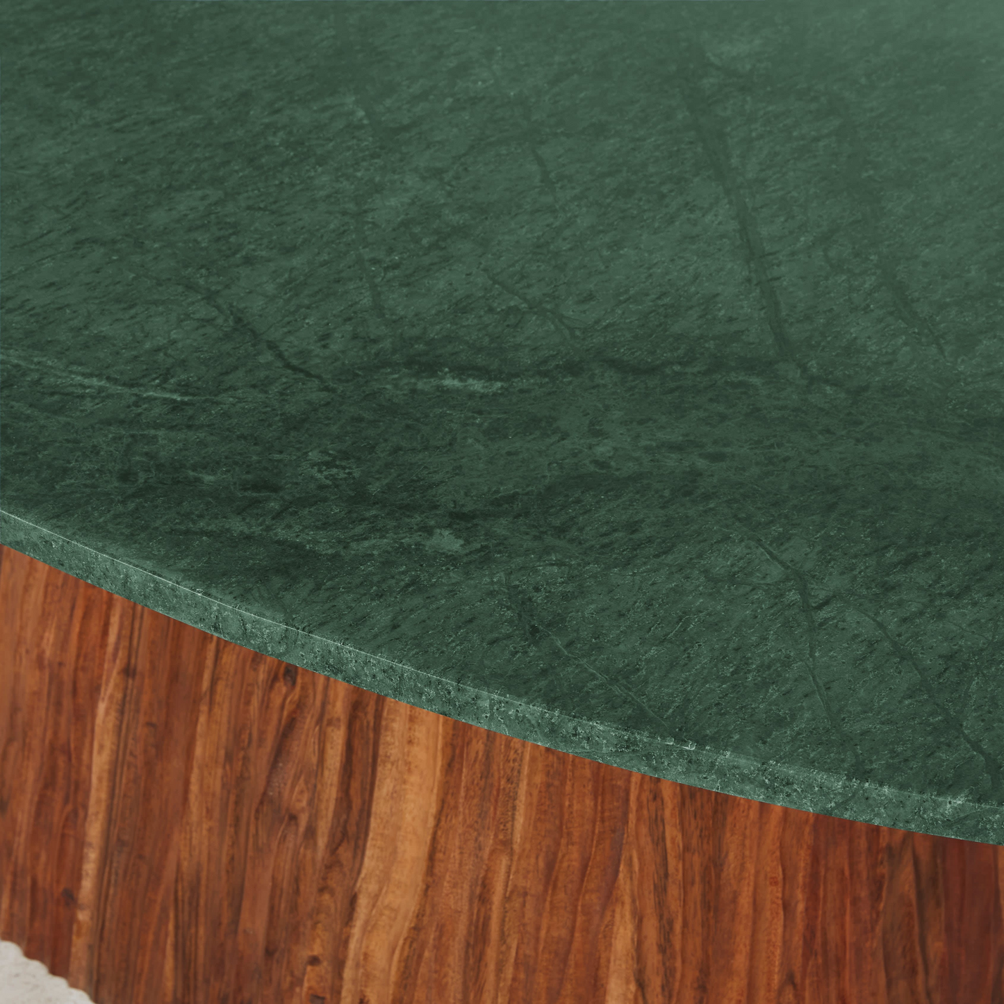 Table Basse Japandi en marbre vert et bois acacia massif L103 – Alya