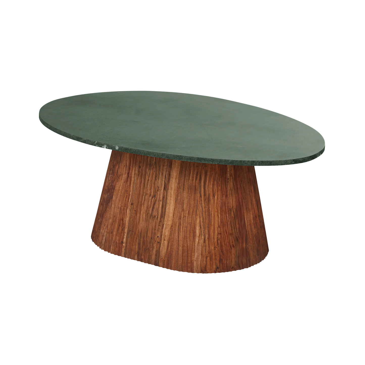 Table Basse Japandi en marbre vert et bois acacia massif L103 – Alya