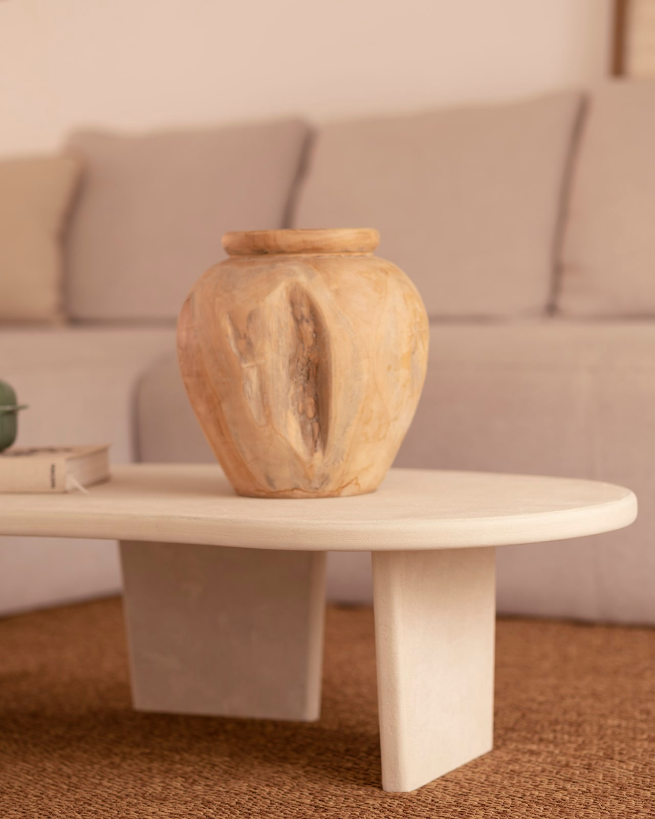 Table Basse Japandi bois massif de peuplier trois pieds 120 cm – Bimba
