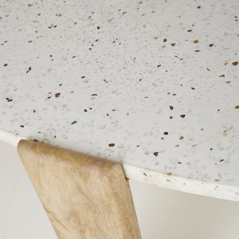 Table Basse Japandi effet terrazzo et bois de manguier – Galto