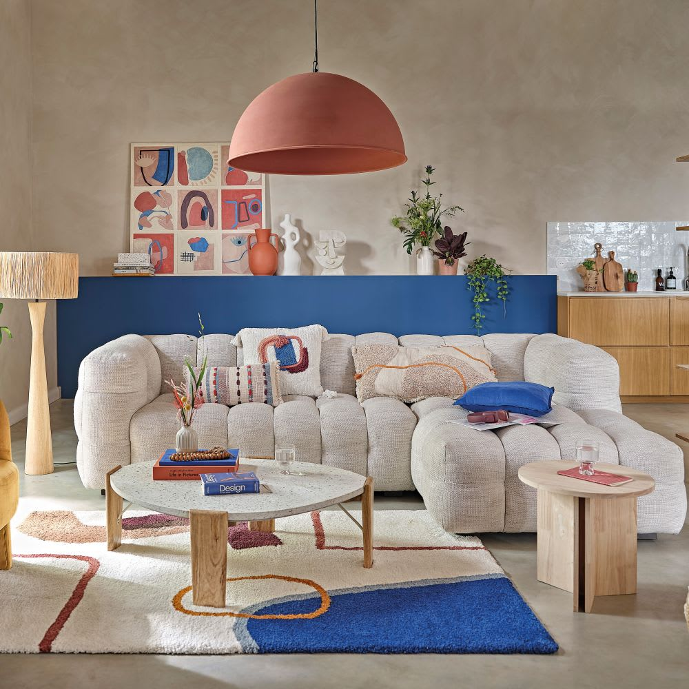 Table Basse Japandi effet terrazzo et bois de manguier – Galto