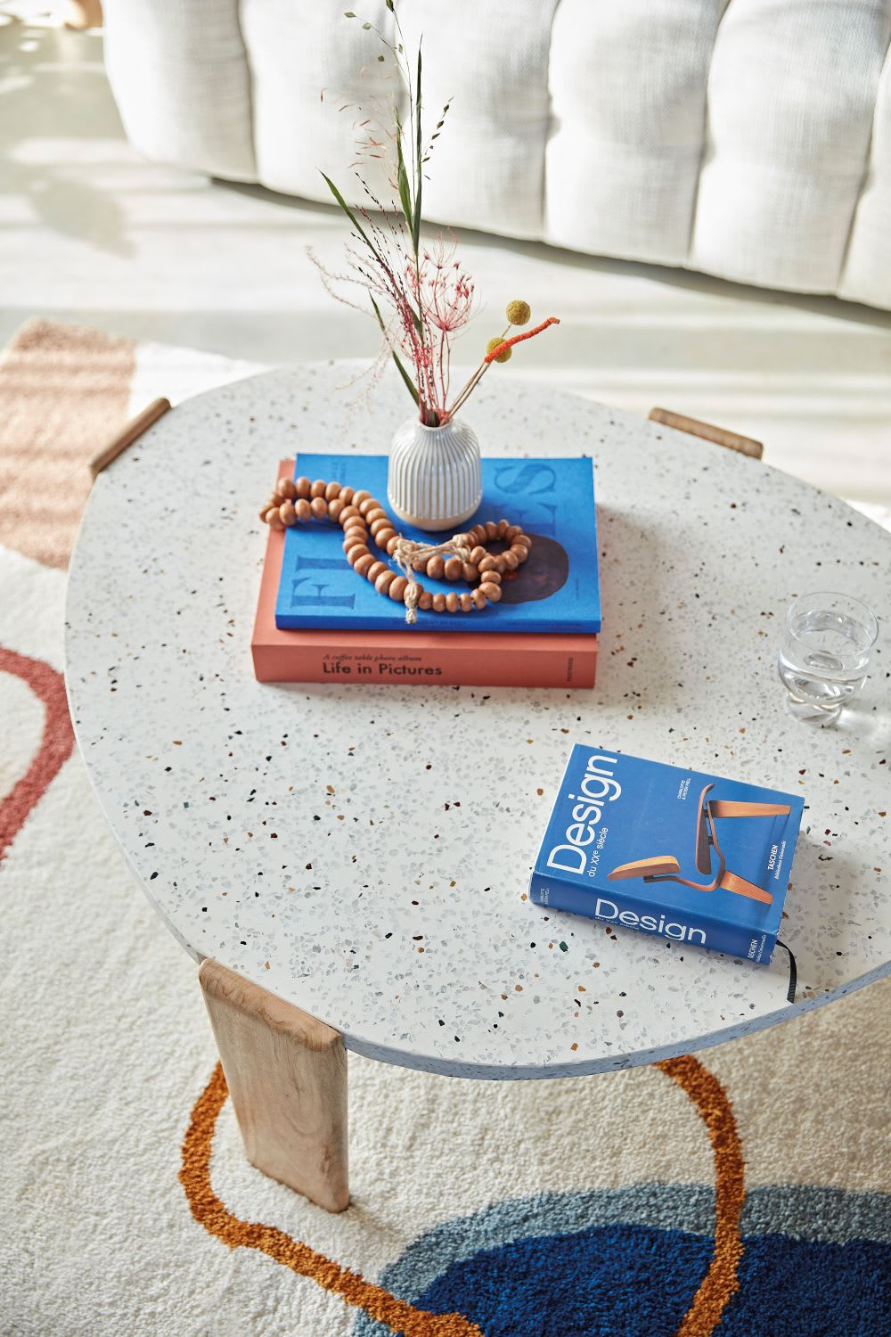 Table Basse Japandi effet terrazzo et bois de manguier – Galto