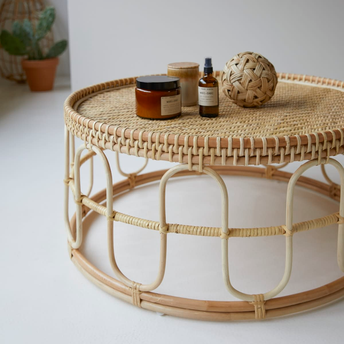 Table Basse Japandi en Rotin – Samson