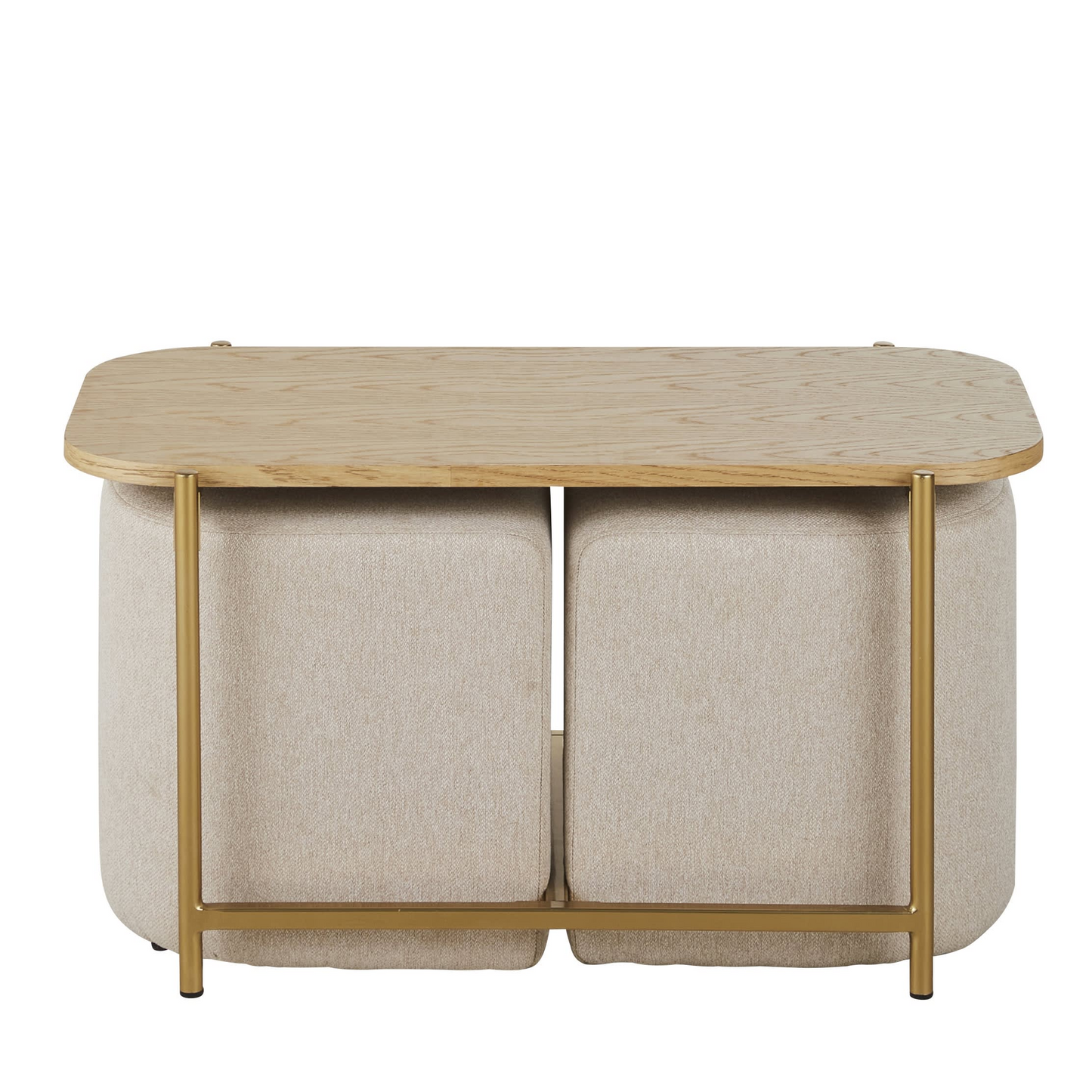 Table Basse Japandi avec Assises en Polyester Recyclé Beige Clair – Sitdo