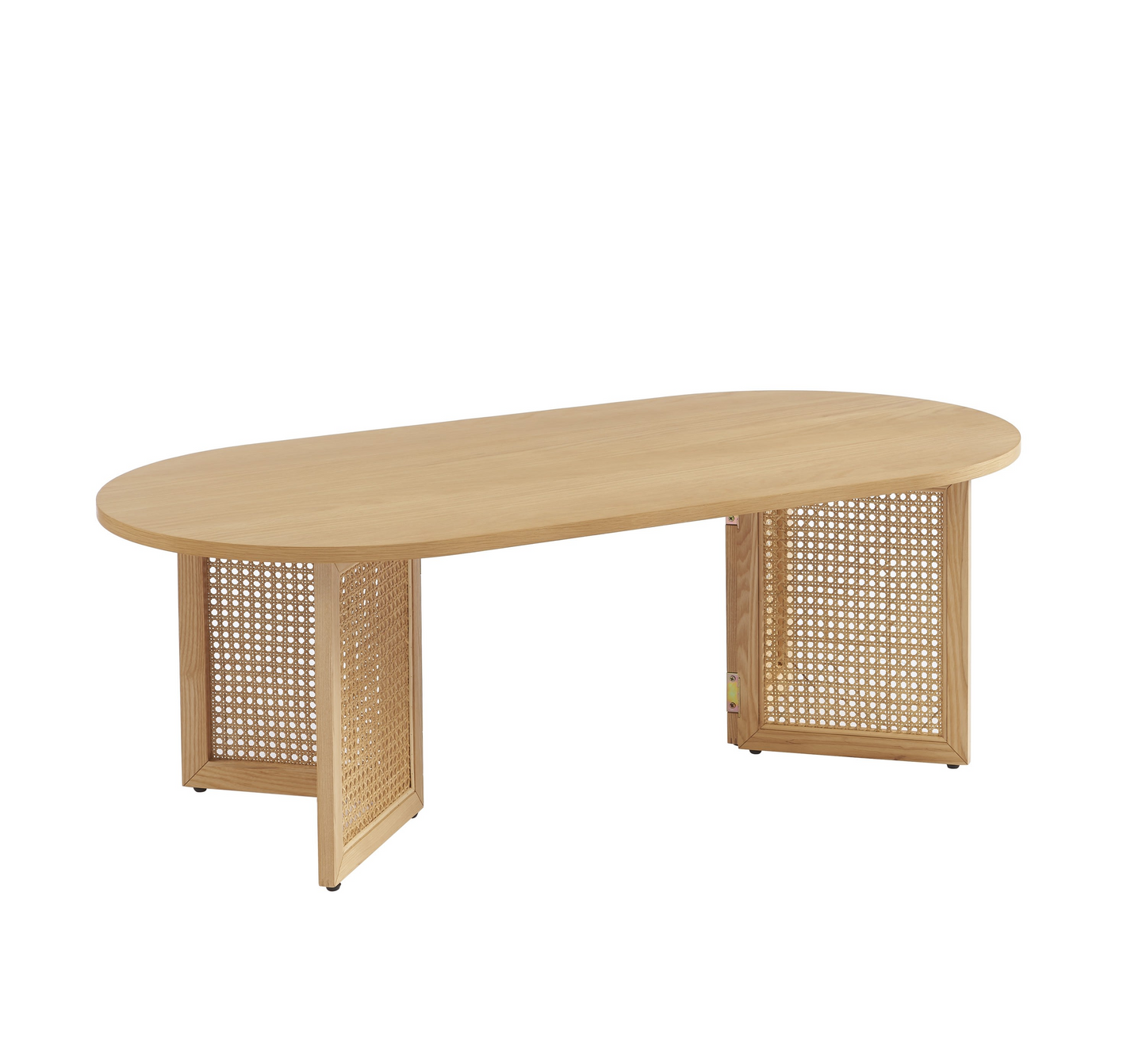 Table Basse Japandi placage chêne et cannage rotin 120 cm – Leon