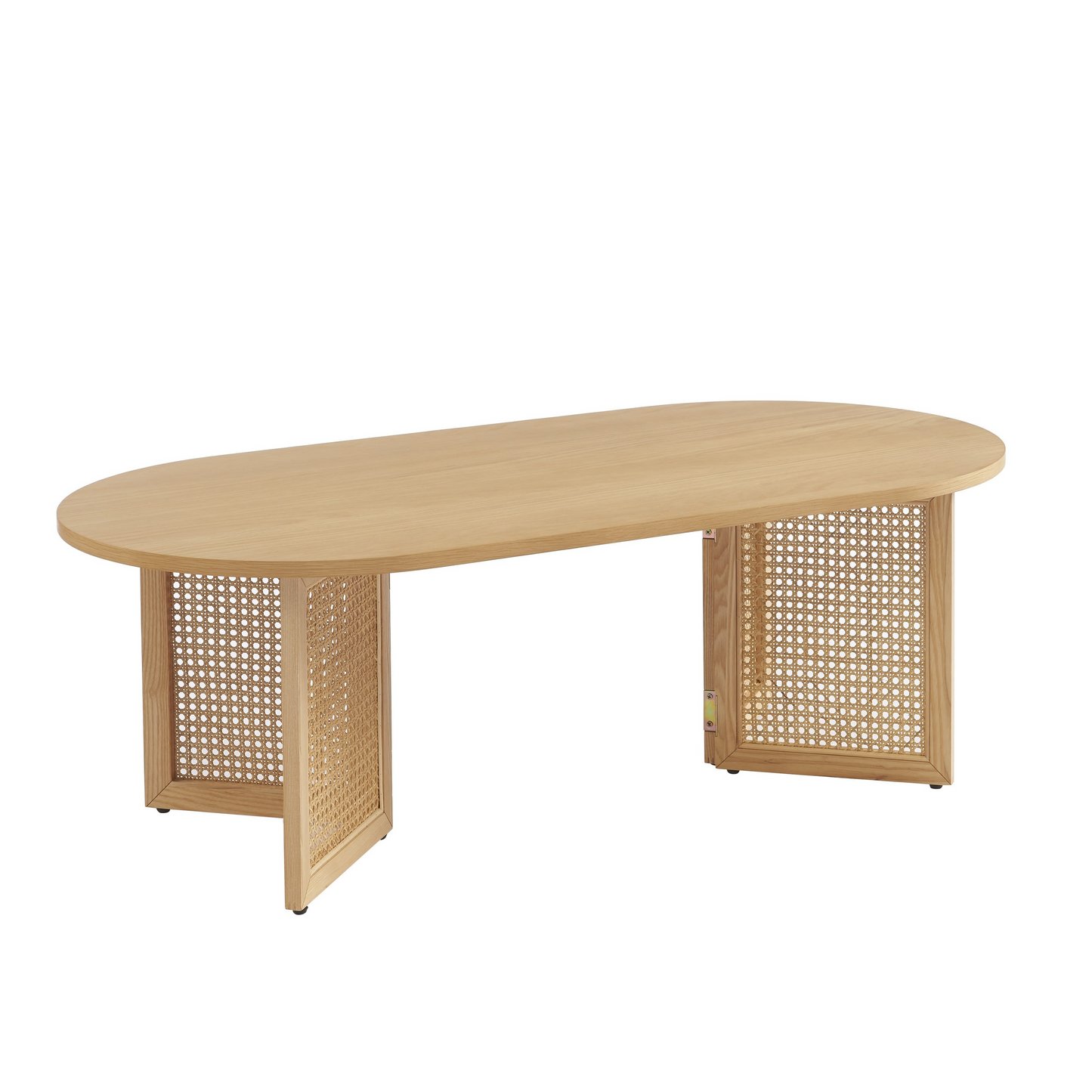 Table Basse Japandi placage chêne et cannage rotin 120 cm – Leon