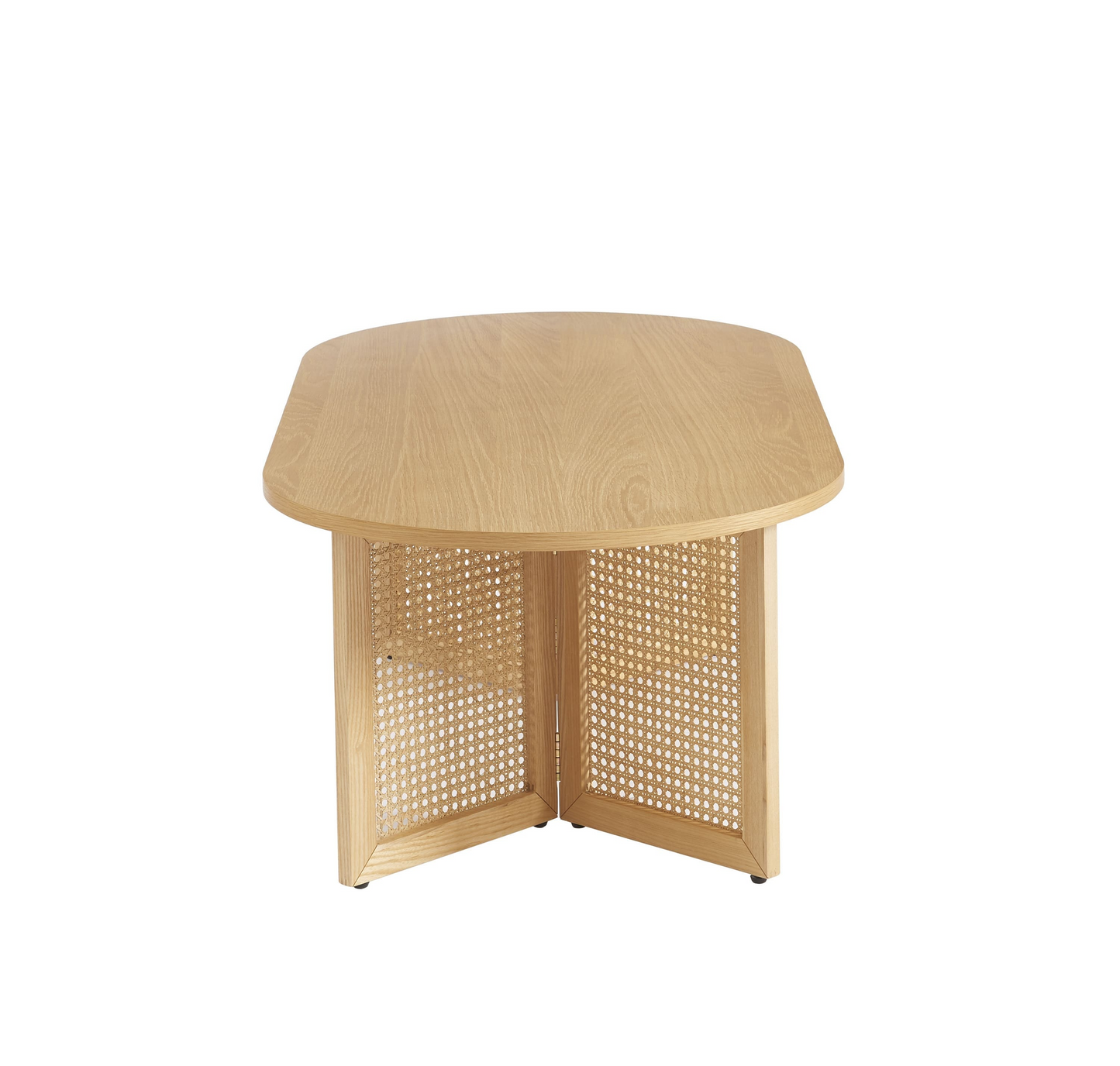Table Basse Japandi placage chêne et cannage rotin 120 cm – Leon