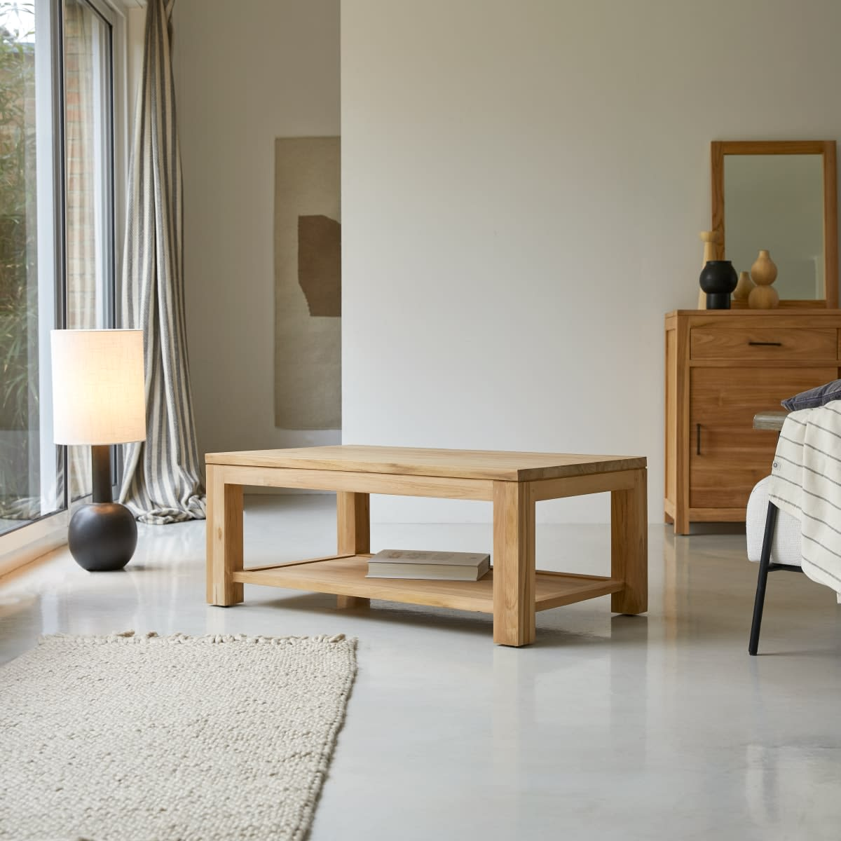 Table Basse Japandi rectangulaire teck massif – Eve