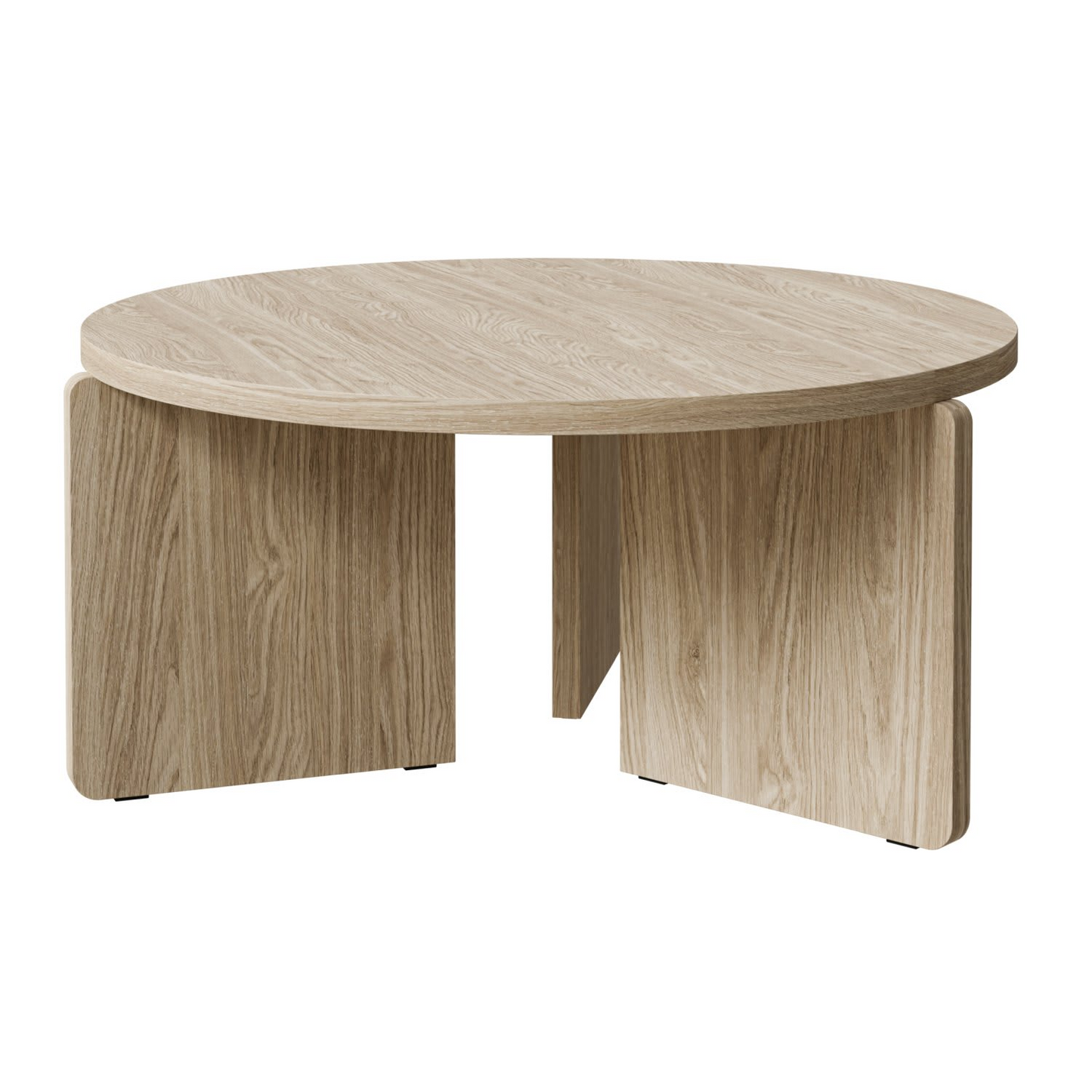 Table Basse Japandi ronde aspect bois clair 85 cm – Preffines