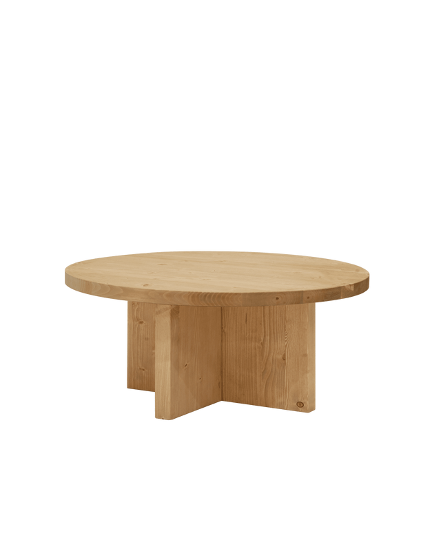 Table Basse Japandi ronde sapin vieilli Ø60x33,2cm – Tokyo i