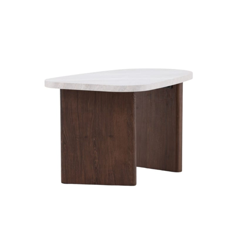 Table d'appoint Japandi en bois design marron – Gonvy