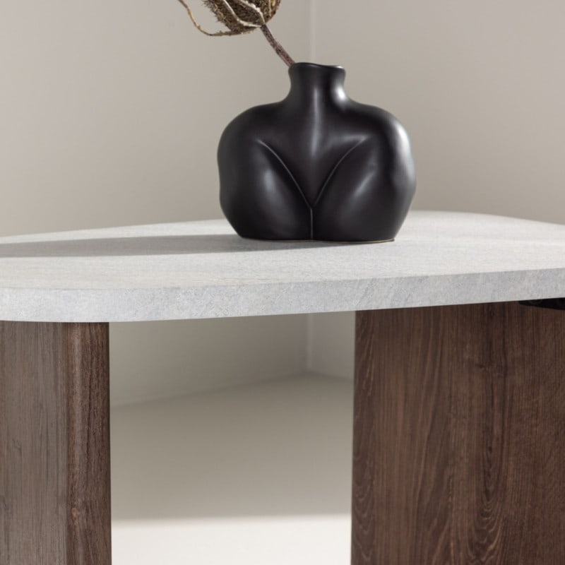 Table d'appoint Japandi en bois design marron – Gonvy