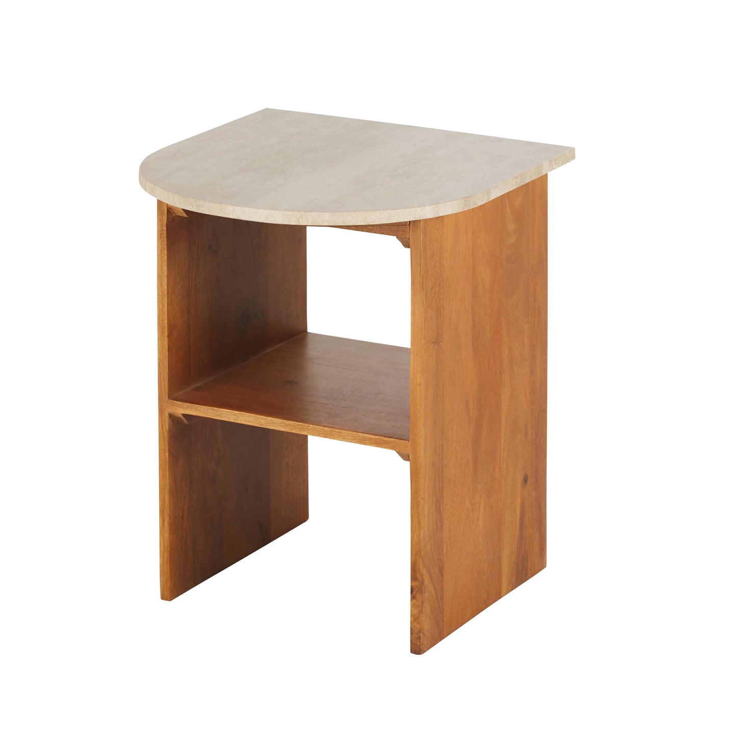 Table de Chevet Japandi vintage en travertin – Travine