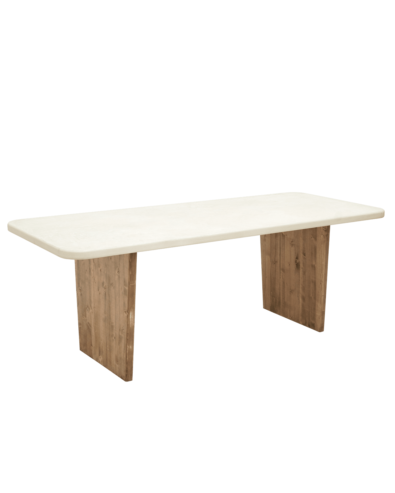 Table de Salle à Manger Japandi en Microciment Blanc Cassé 180x75cm – Bimba