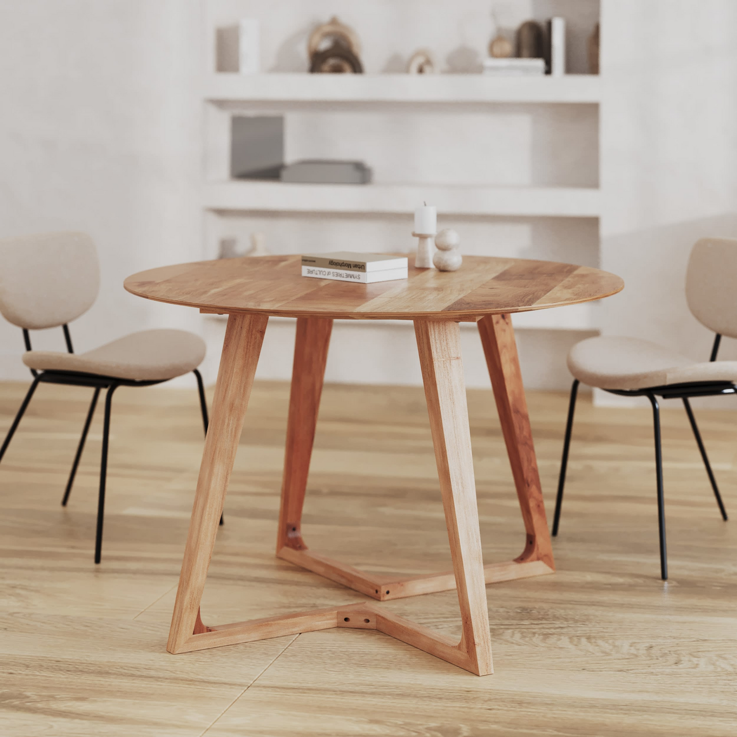 Table Ronde Japandi en Bois d'Acacia D115 cm – Iguana