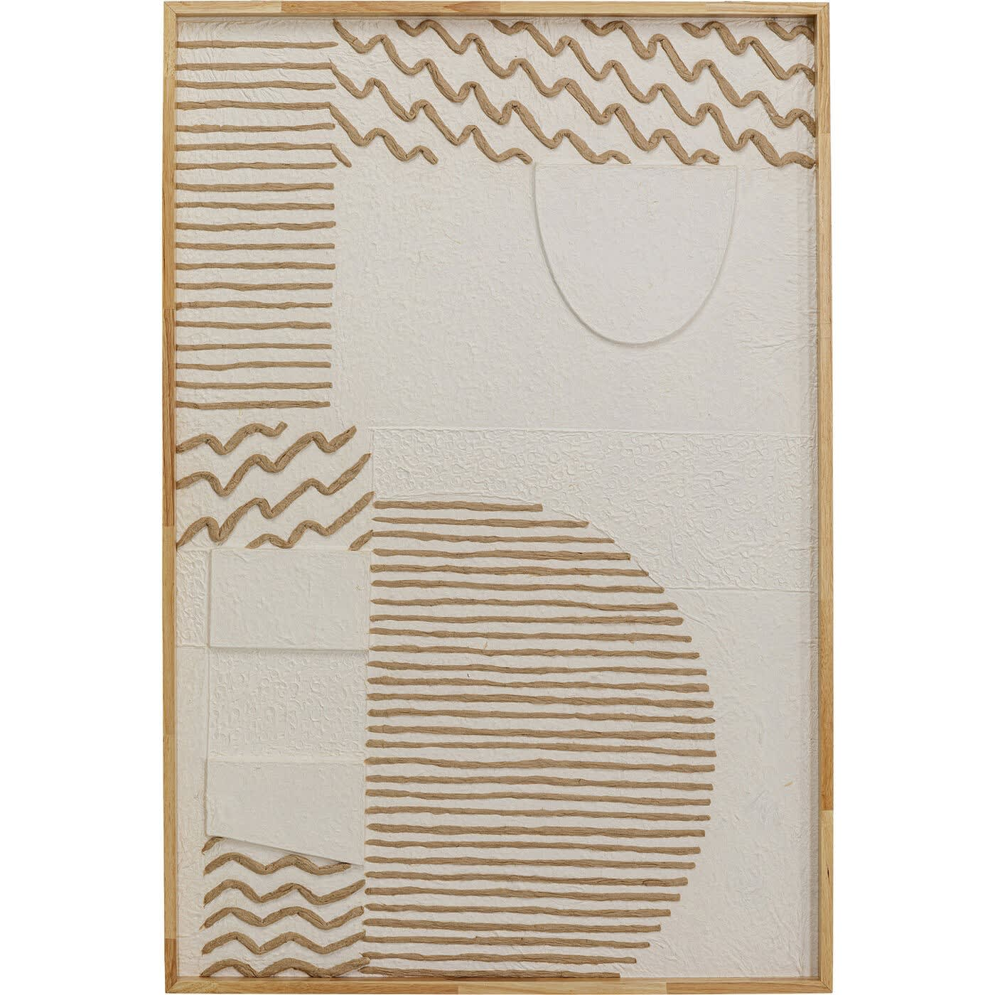 Tableau en Papier Marron et Blanc en Relief Japandi 81x122 – Sandy