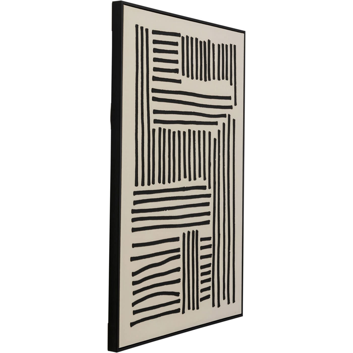 Tableau en Polyester Japandi beige et noir 73x113 – Artistic