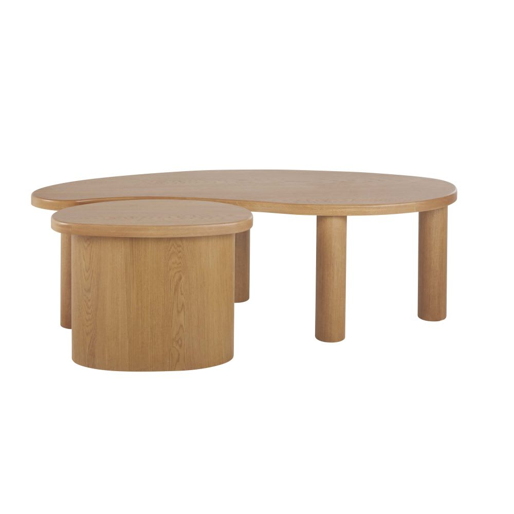 Table Basse Japandi arrondie bois massif L148 (x2) – Alegro