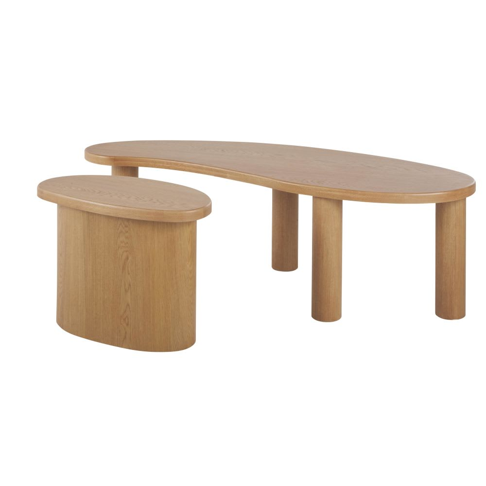 Table Basse Japandi arrondie bois massif L148 (x2) – Alegro