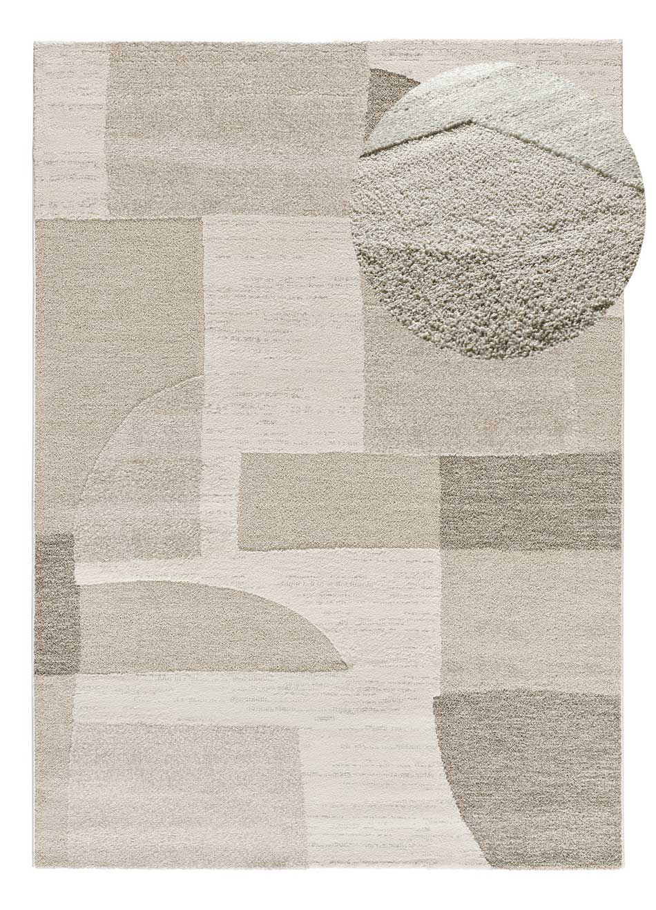 Tapis Japandi à motifs géométriques gaufrés crème 160x230 cm – Verona