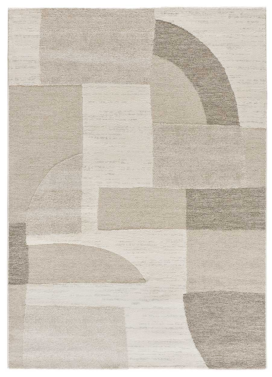 Tapis Japandi à motifs géométriques gaufrés crème 160x230 cm – Verona