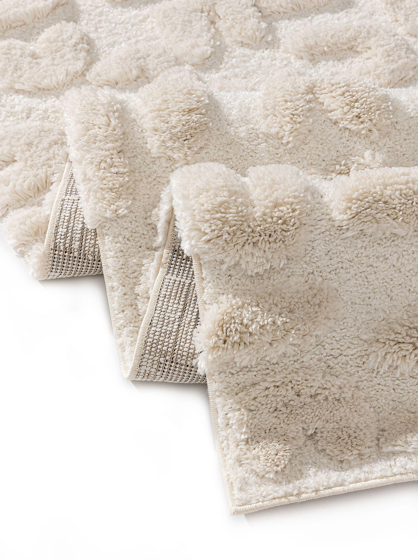 Tapis à poils longs Japandi crème/beige 120x170 – Tibo