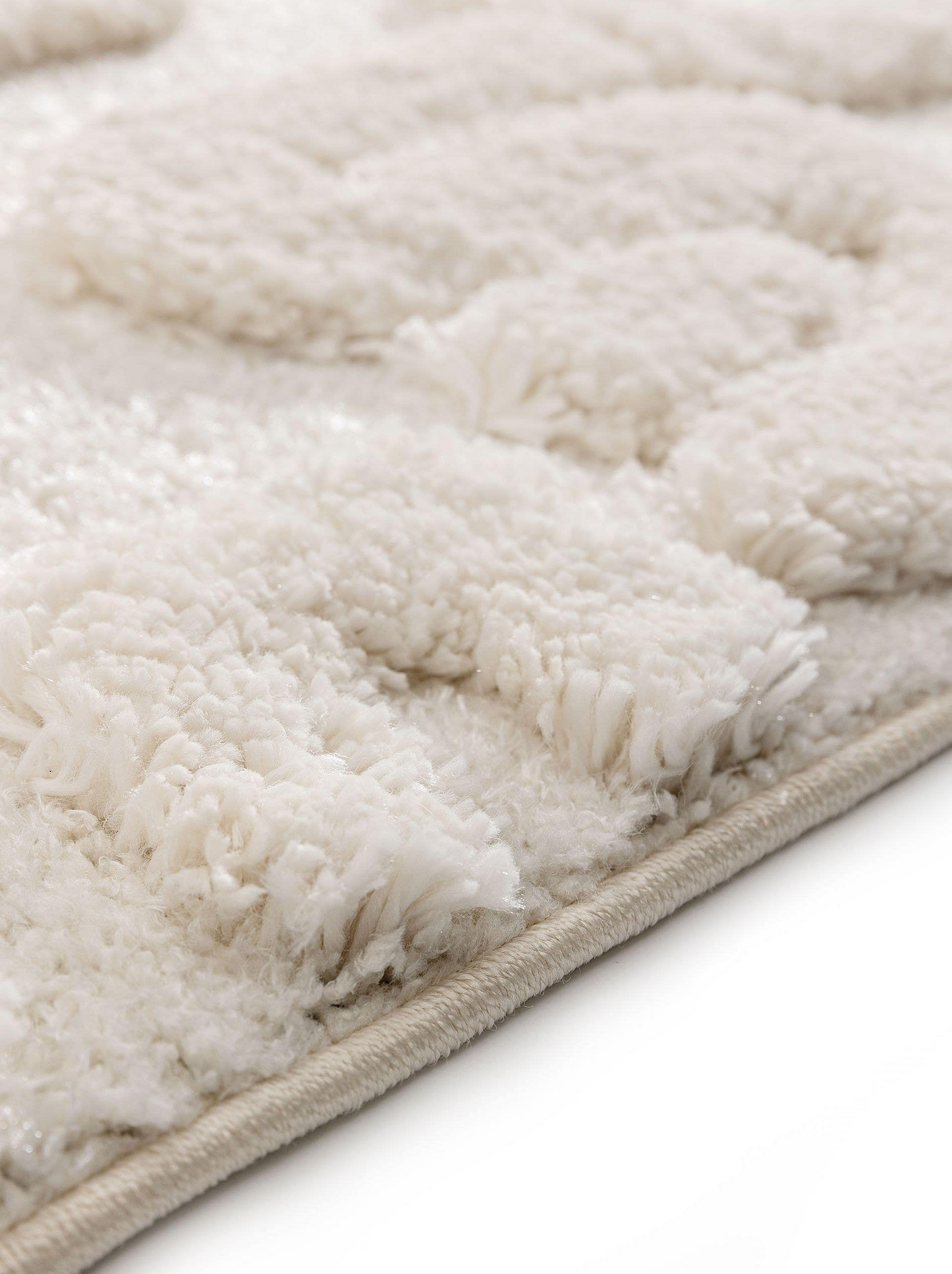 Tapis à poils longs Japandi crème/beige 120x170 – Tibo