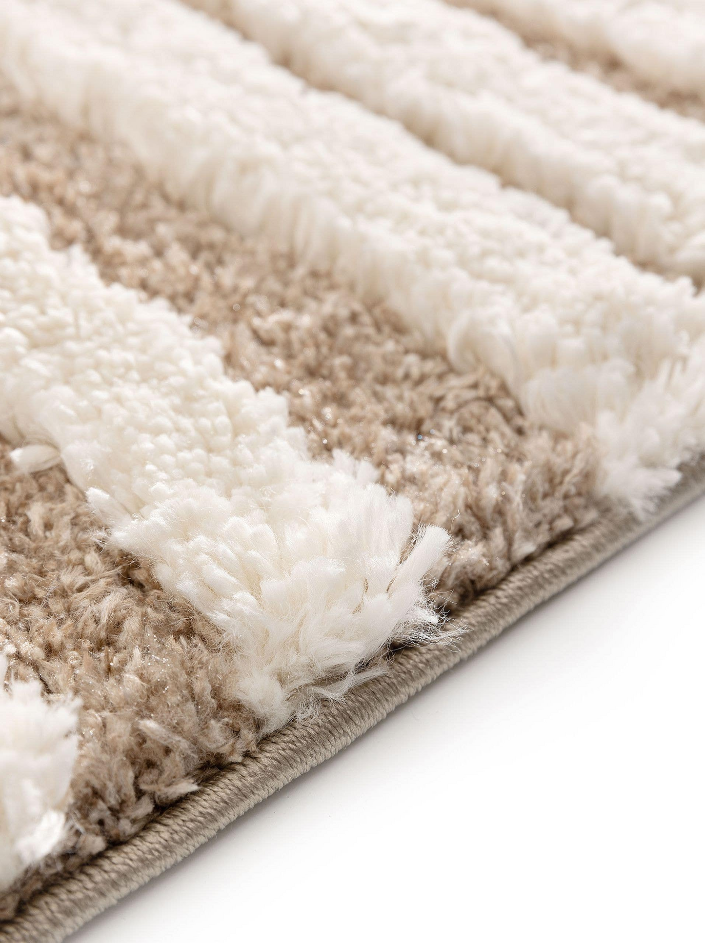 Tapis à poils longs Japandi crème/beige 160x230 – Tibo