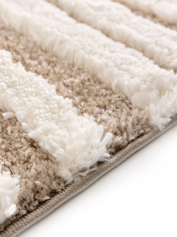 Tapis à poils longs Japandi crème/beige 160x230 – Tibo