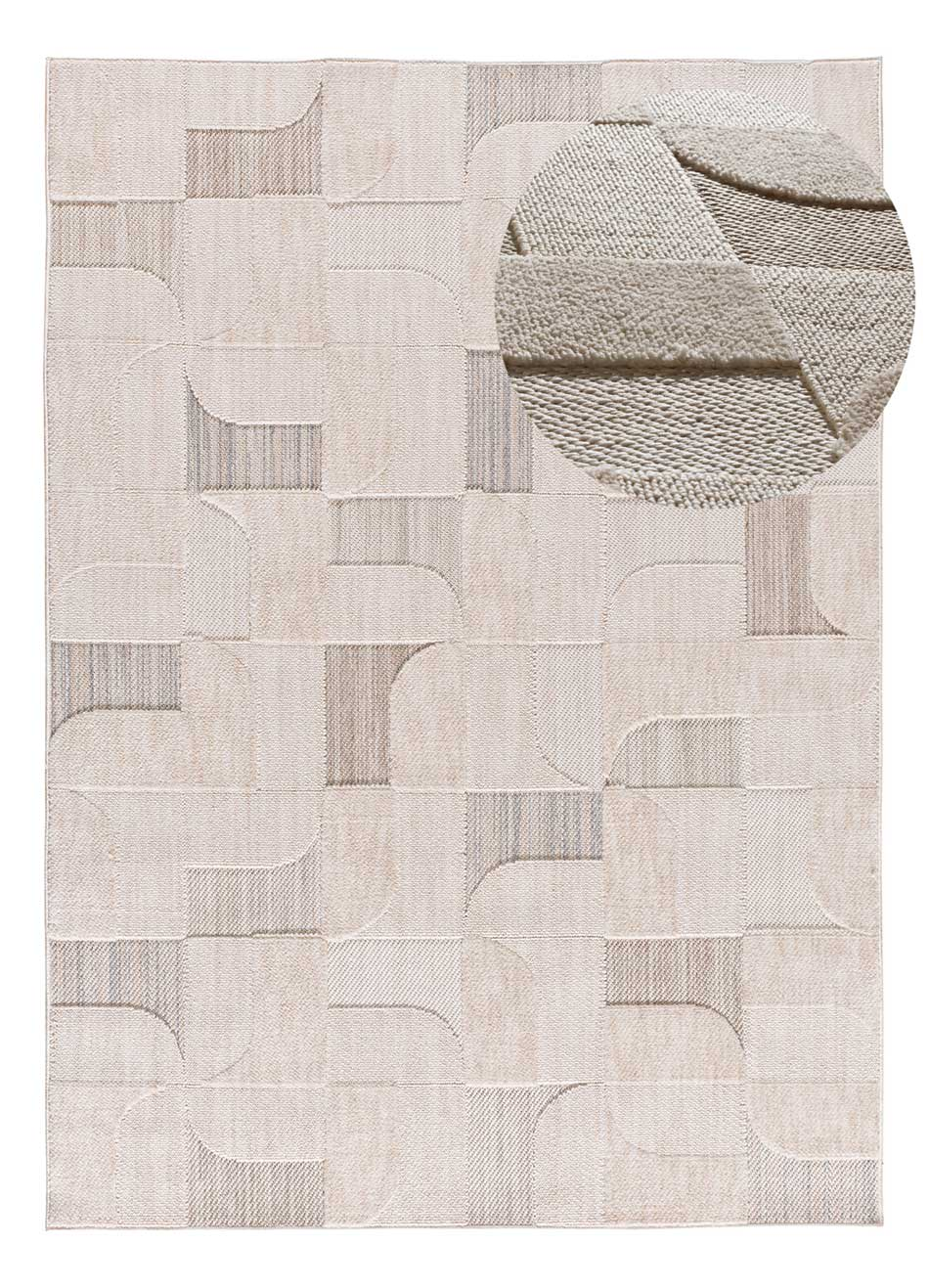 Tapis à Relief Japandi style ethnique beige 154x230 cm – Element