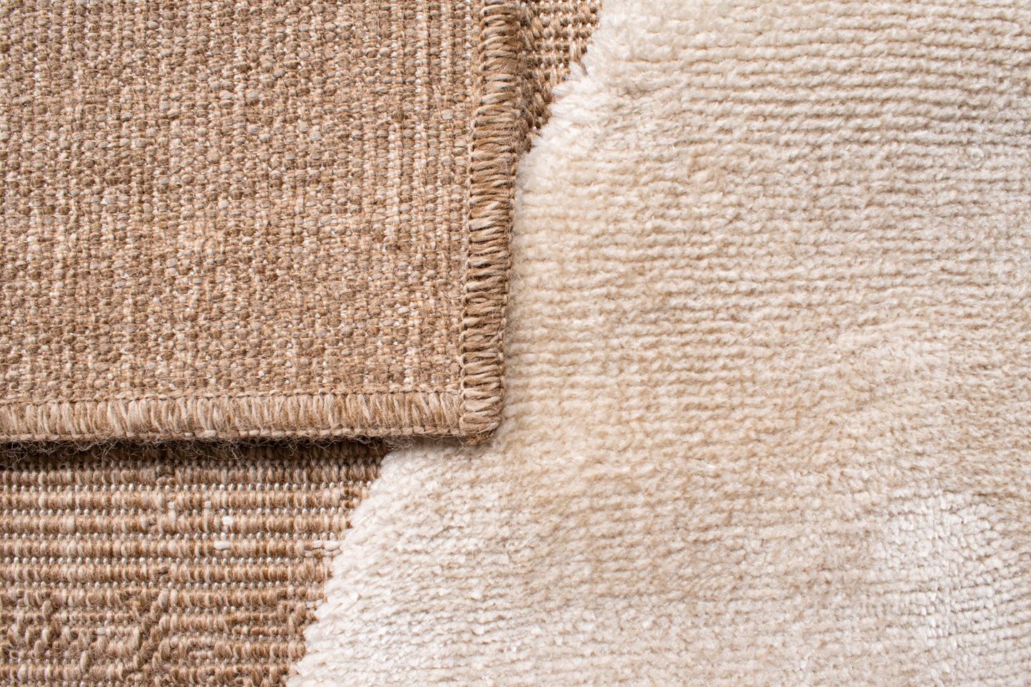Tapis Japandi aspect jute graphique en relief blanc 160x230 cm – Palma