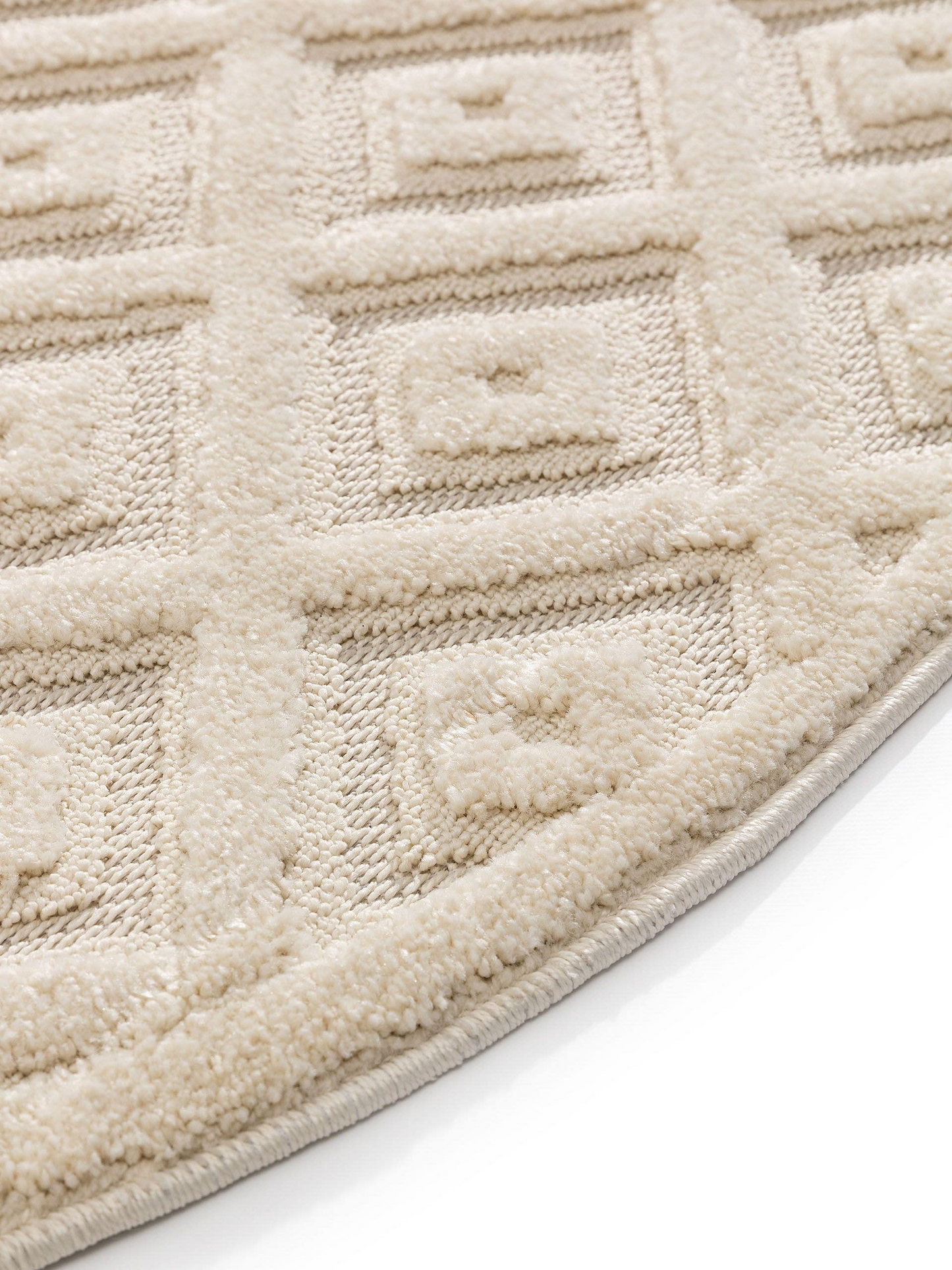 Tapis Crème Rond Japandi D160 – Leo