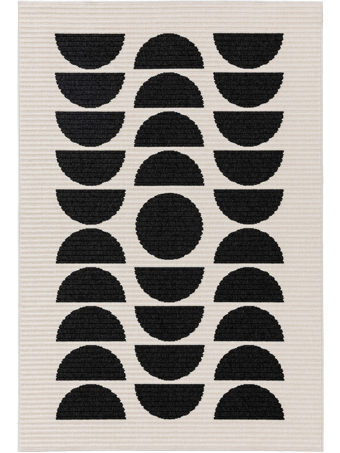 Tapis Noir et Blanc Japandi d'extérieur & intérieur 120x170 – Taro