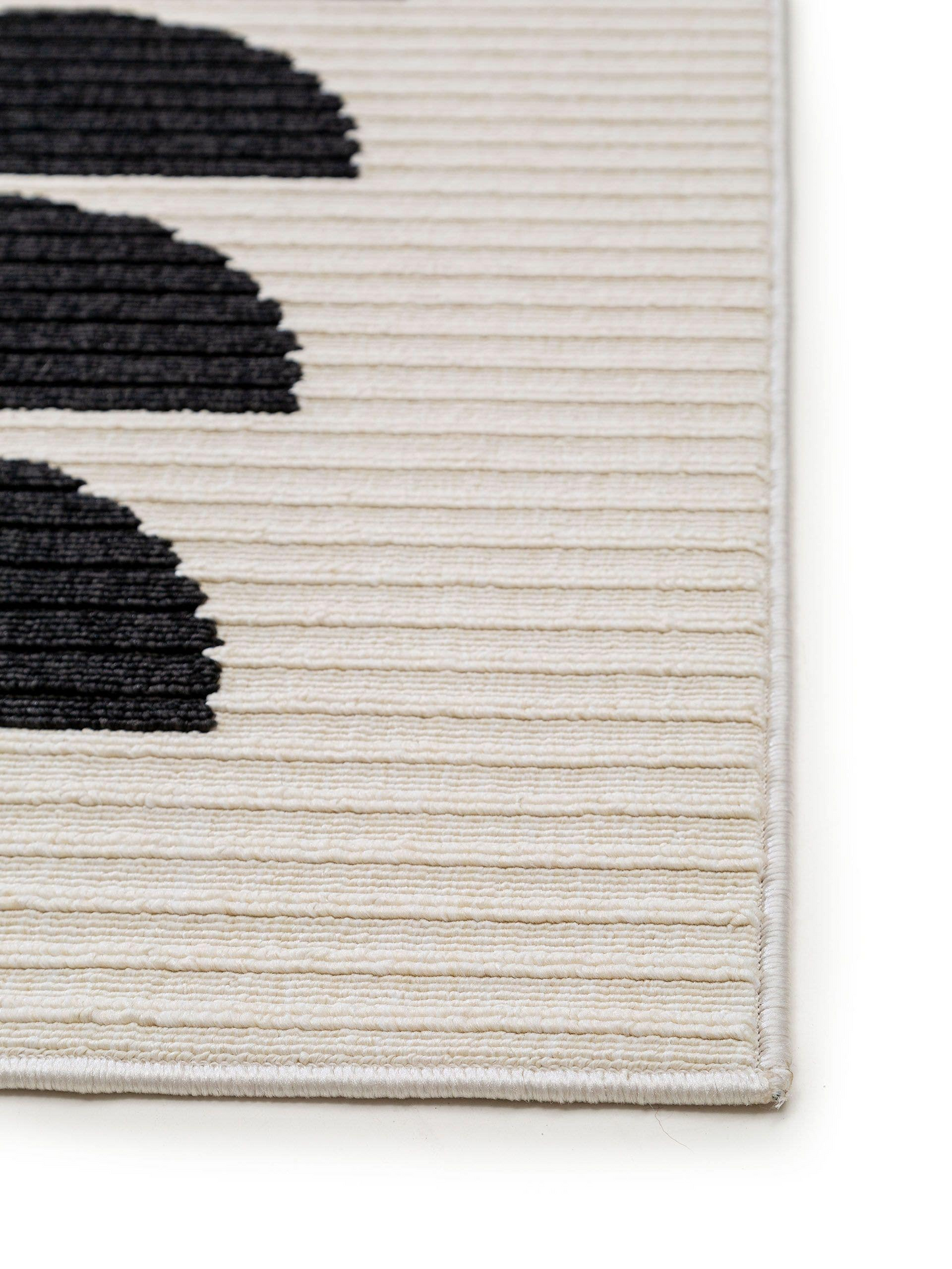 Tapis Noir et Blanc Japandi d'extérieur & intérieur 120x170 – Taro