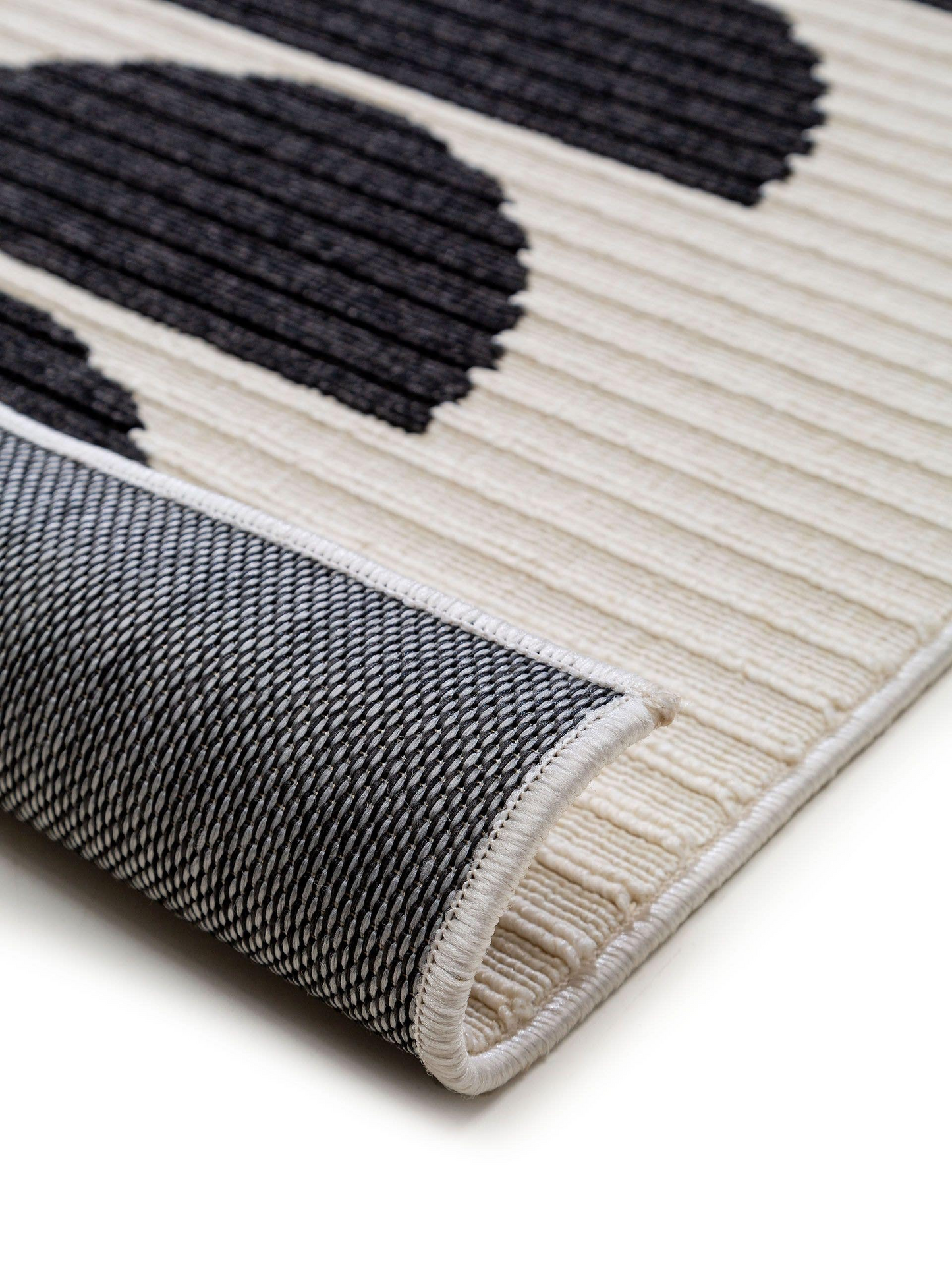 Tapis Noir et Blanc Japandi d'extérieur & intérieur 120x170 – Taro