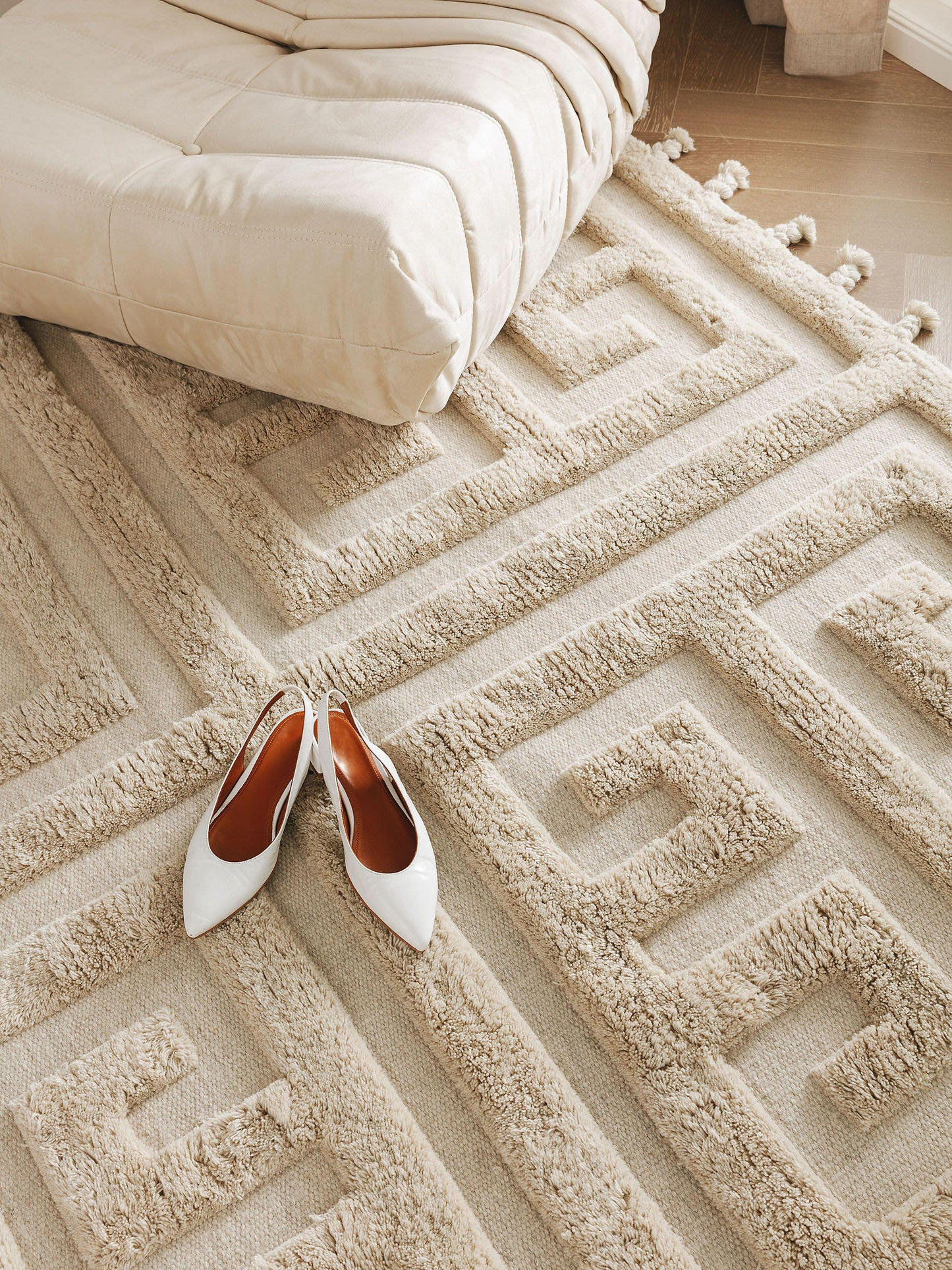 Tapis de Laine Japandi Crème 160x230 – Minos