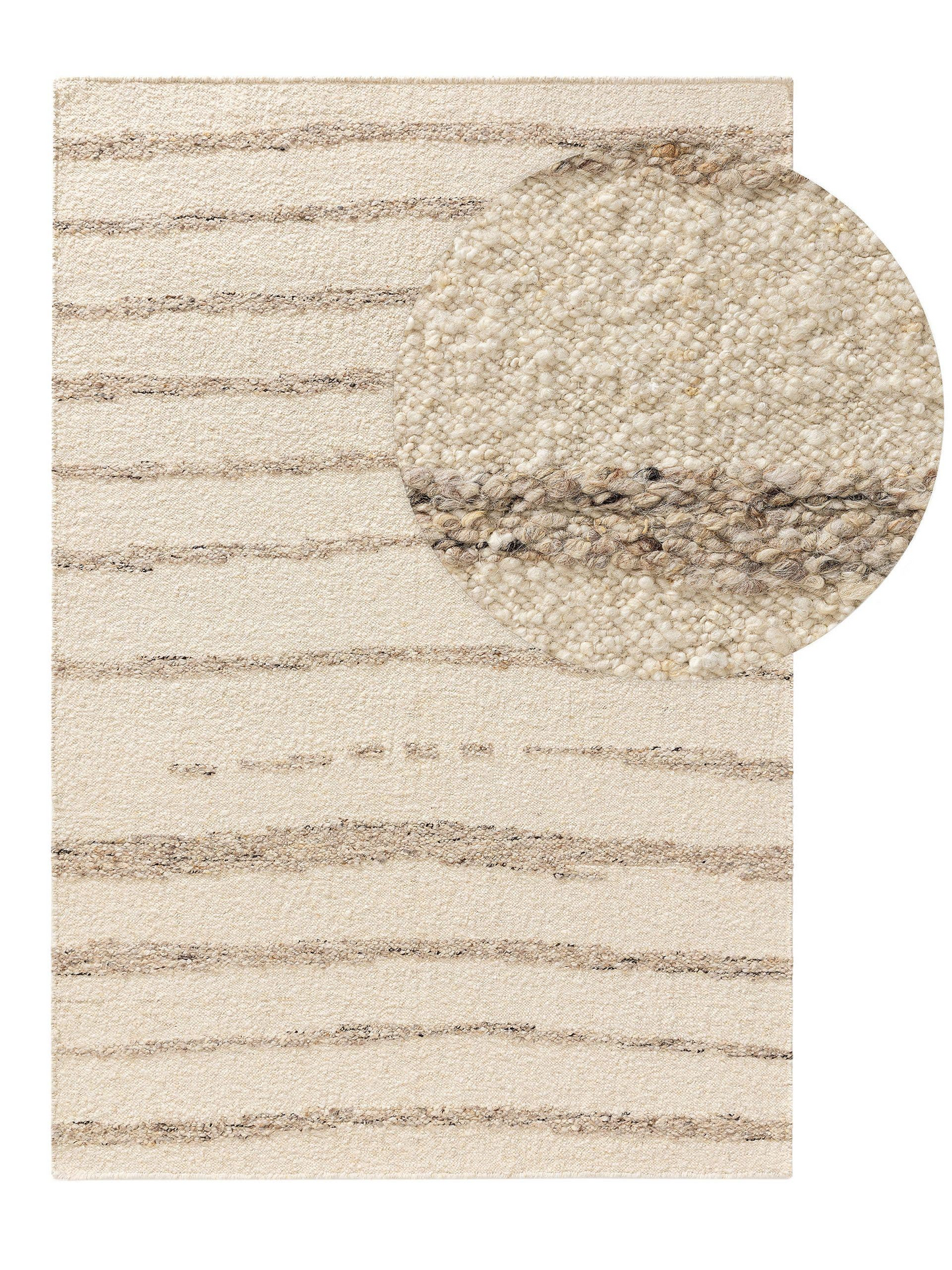 Tapis Japandi de laine crème/beige 80x150 – Glen
