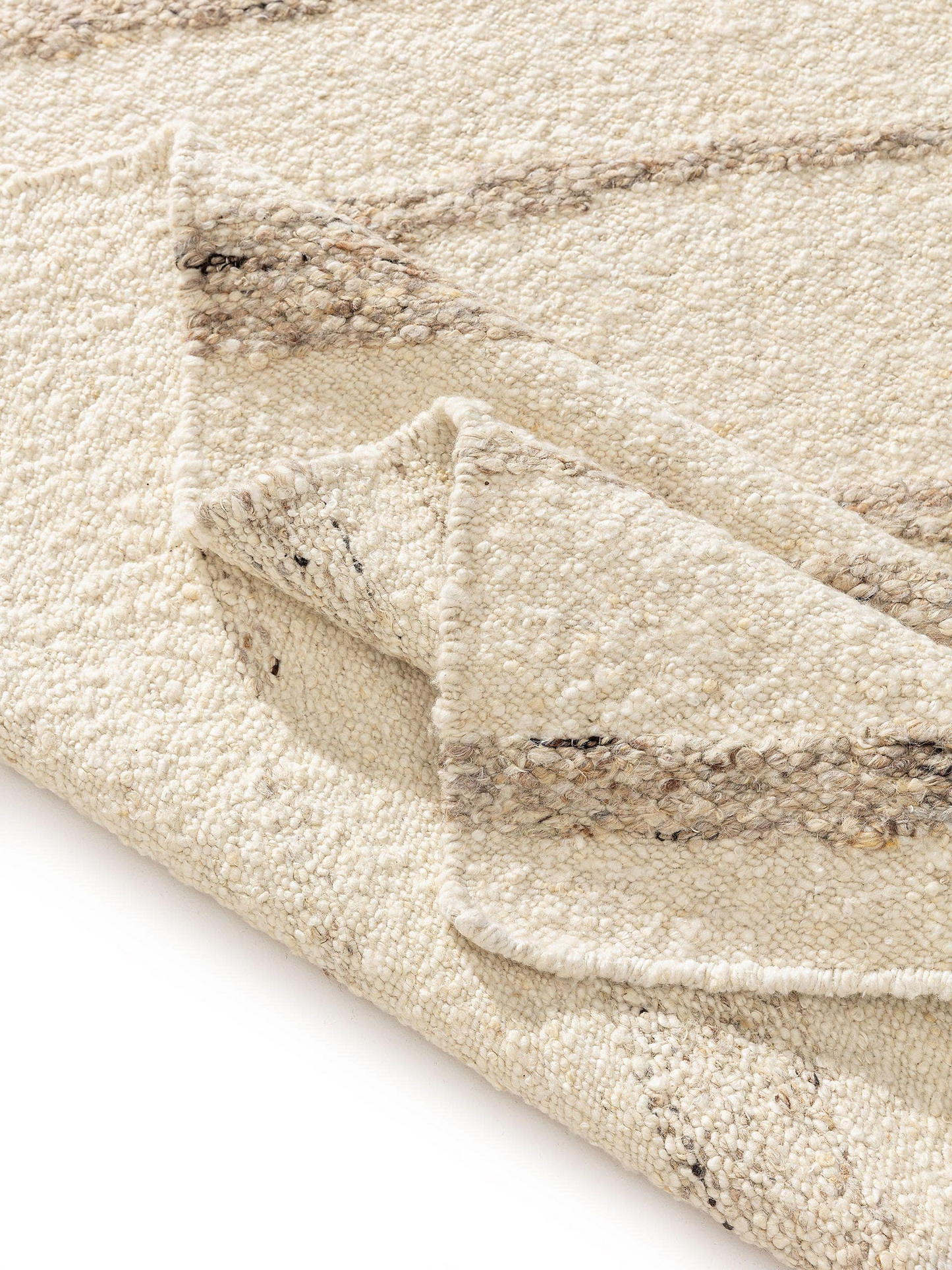 Tapis Japandi de laine crème/beige 80x150 – Glen
