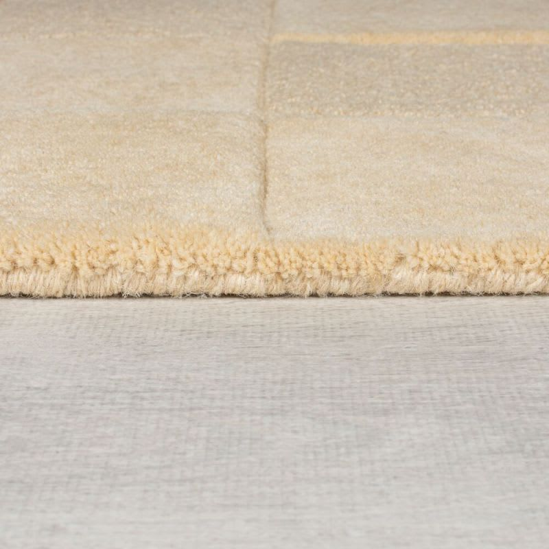 Tapis en laine beige Japandi 120 x 170 - Checkerboard