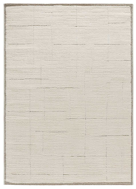 Tapis Géométrique Japandi en relief crème 120x170 cm – Candela