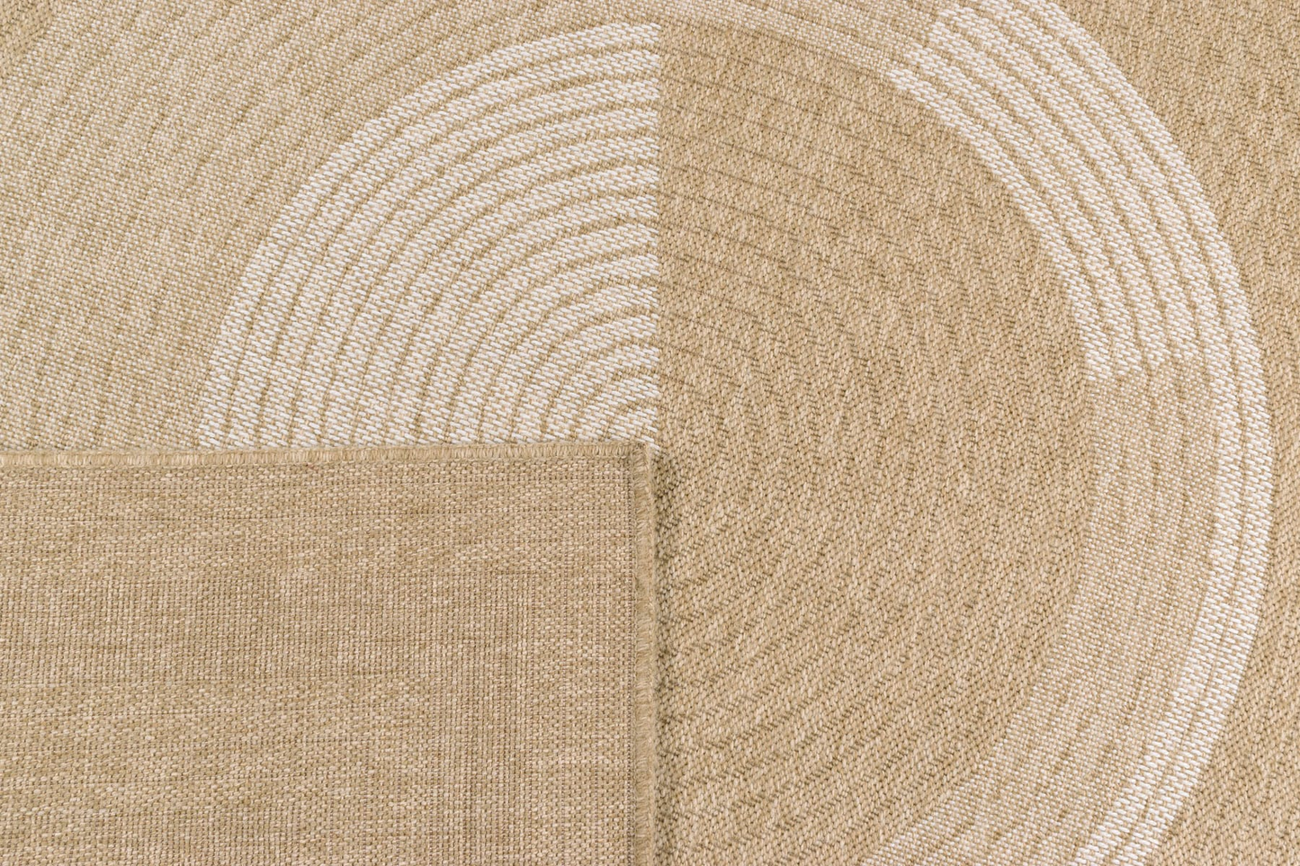 Tapis Japandi intérieur extérieur effet jute motif abstrait blanc 160x230 – NATURE