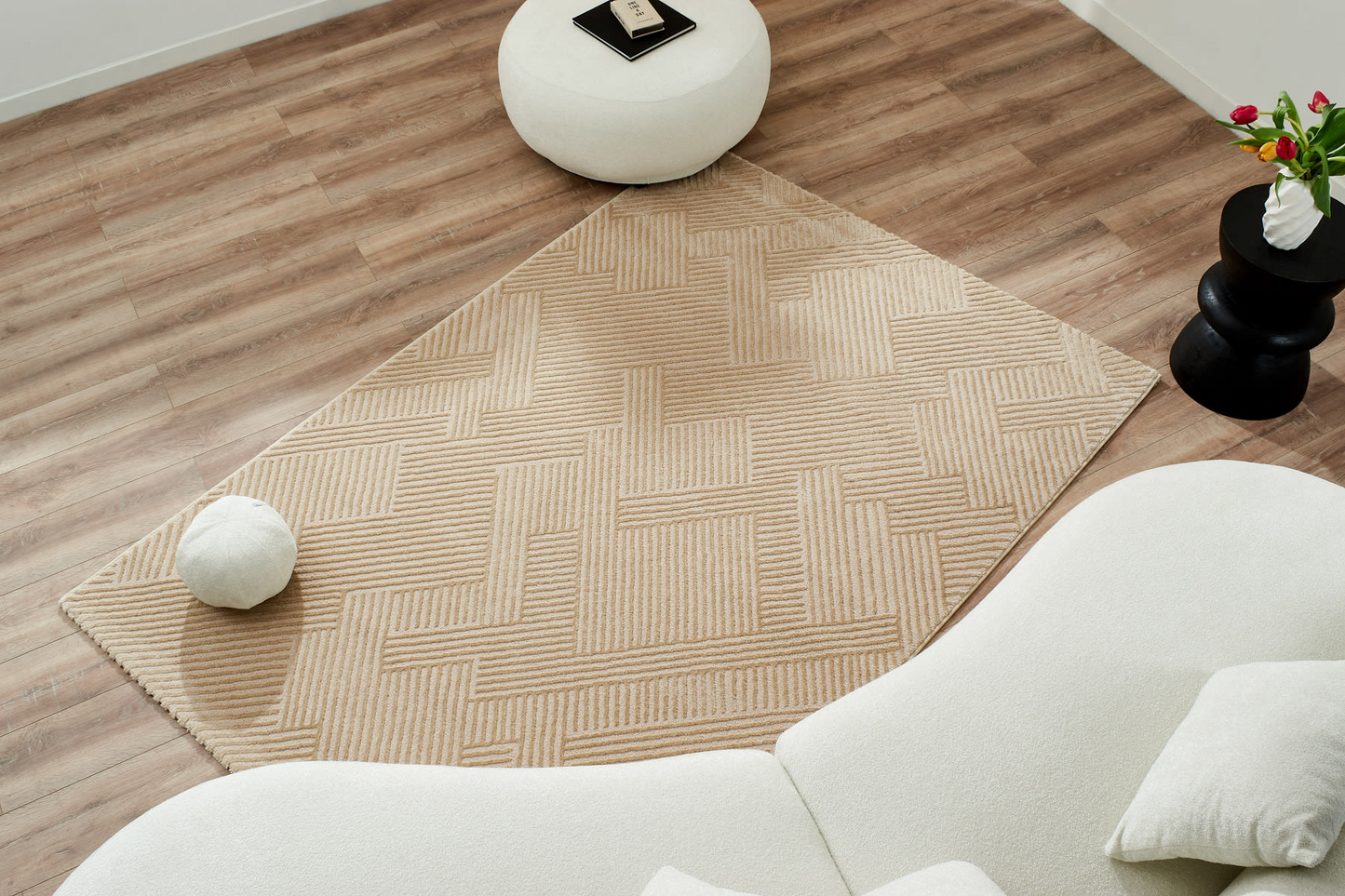 Tapis Geométrique Beige Japandi 200x290 – BIANCA