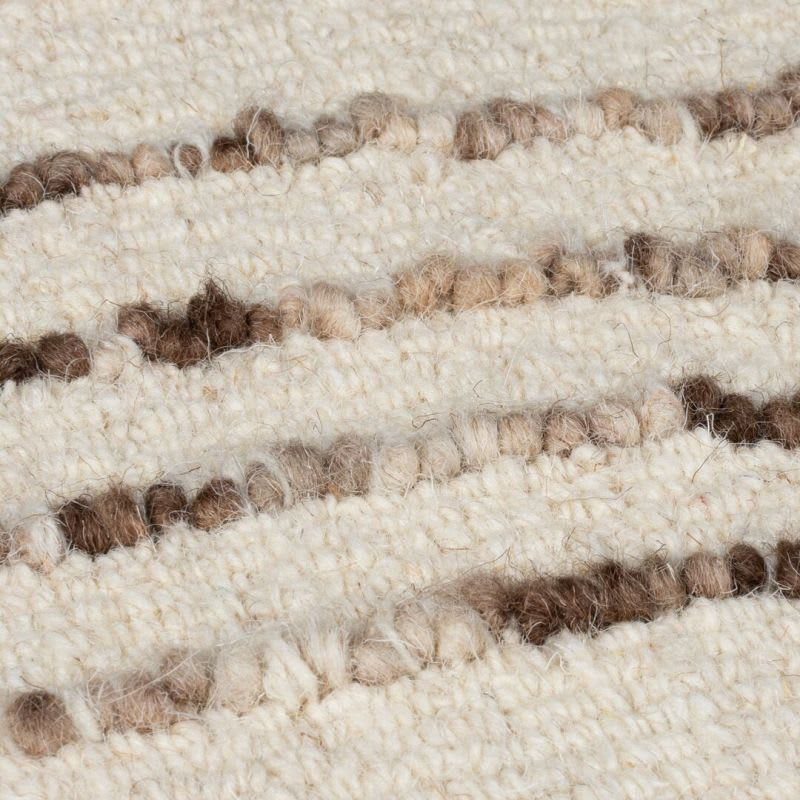 Tapis Japandi en laine beige lignes marron 160 x 230 – Swirl